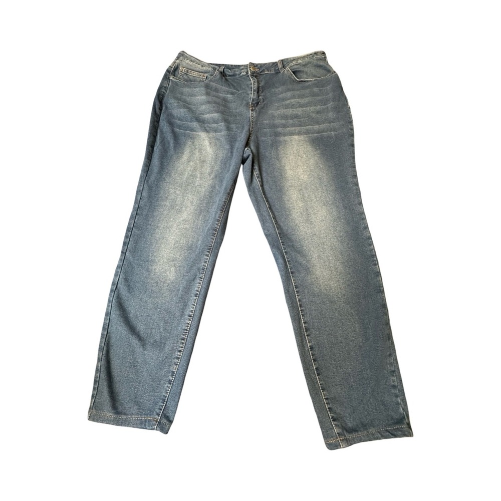 SHEIN Jeans Women 18 Blue Denim Straight Leg Stretch Mid Rise sz2408138726616